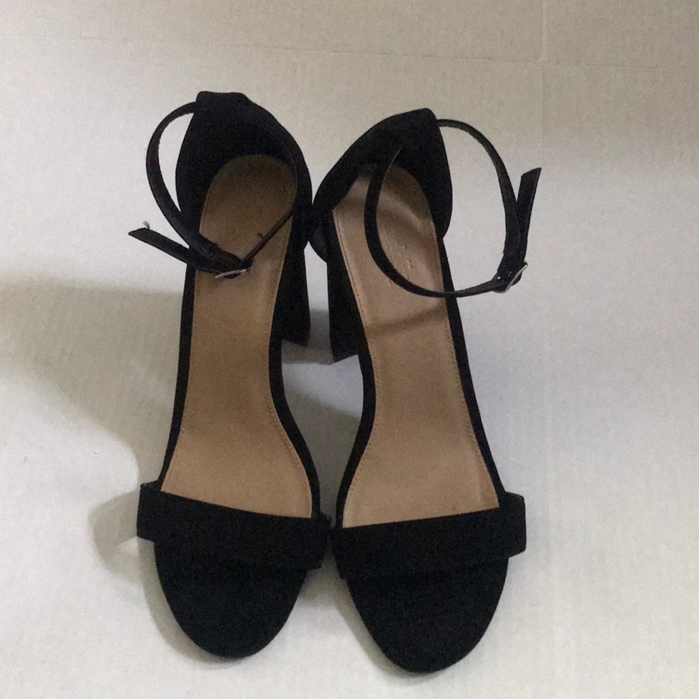 Black open toe heels